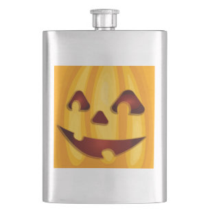 Flasque Citrouille sculpté souriant design Halloween