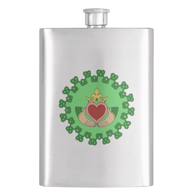Flasque Claddagh et Green Knotwork (devant)