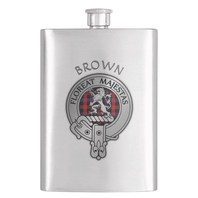 Flasque Clan Brown Crest & Tartan (devant)