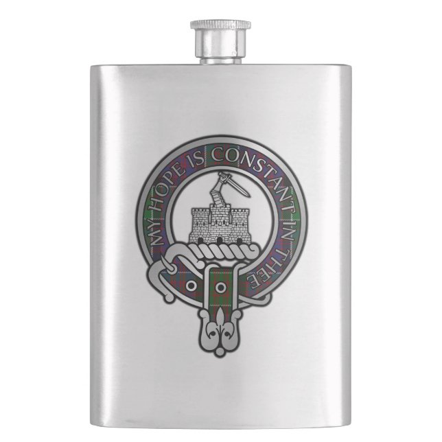 Flasque Clan MacDonald de Clanranald Crest & Tartan (devant)