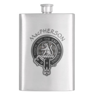 Flasque Clan MacPherson Crest & Tartan