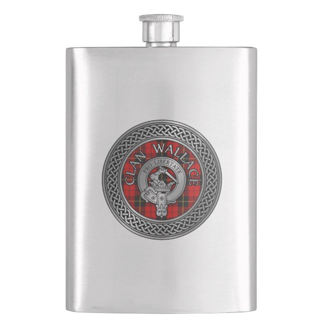 Flasque Clan Wallace Crest et Tartan Knot (devant)
