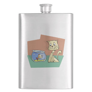 Flasque Clipart de chat et de poisson