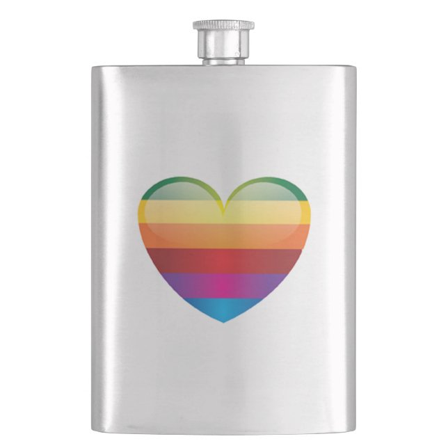 Flasque Coeur arc-en-ciel (devant)