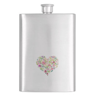 Flasque cœur floral amour mariage enterrement de vie de ga