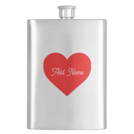 Flasque Coeur rouge romantique Personnalisé