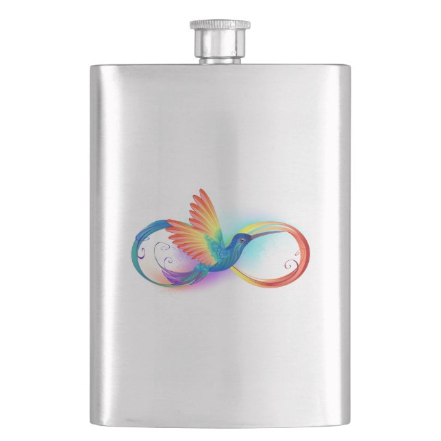 Flasque Colibri arc-en-ciel avec symbole Infinity (devant)