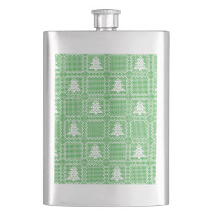 Flasque Cosy sapin de Noël affreux pull à damiers motif