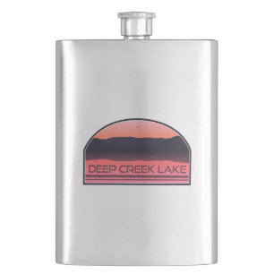 Flasque Deep Creek Lake Maryland Red Sunrise