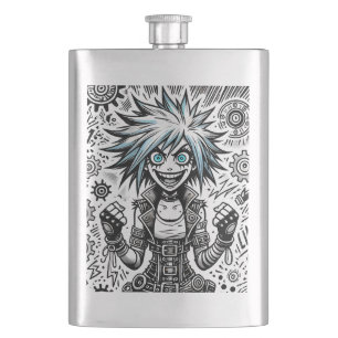 Flasque dessin animé joyeux art original blu_eyes black_a