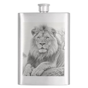Flasque Dessin au crayon Lion africain