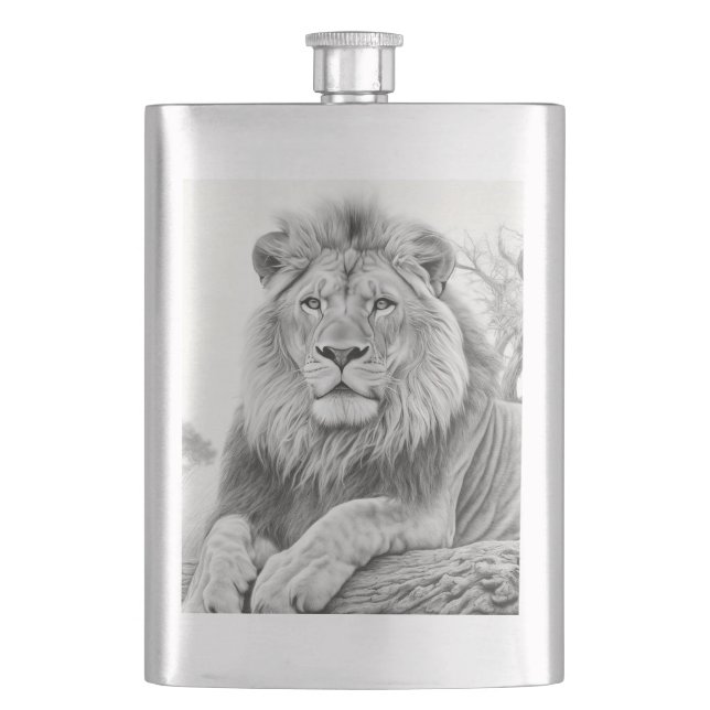 Flasque Dessin au crayon Lion africain (devant)