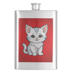 Flasque Dessin de chat stylisé en ligne -52316