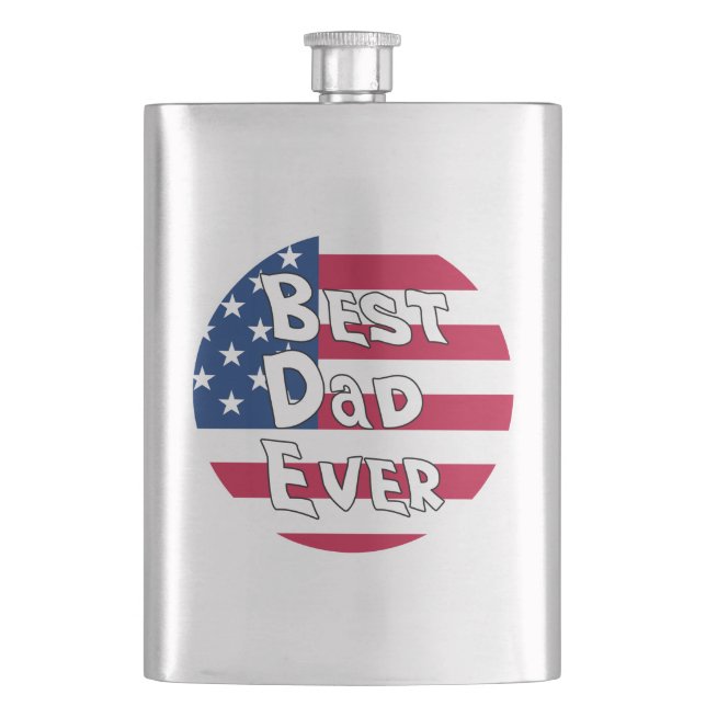 Flasque Drapeau Best Papa Ever USA (devant)