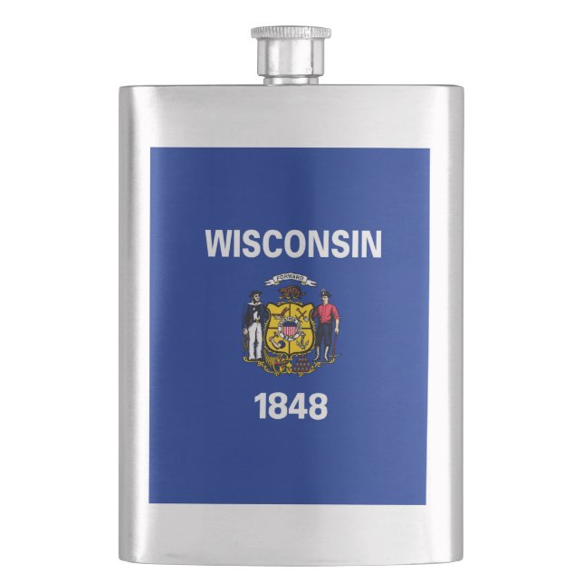 Flasque Drapeau du Wisconsin (devant)