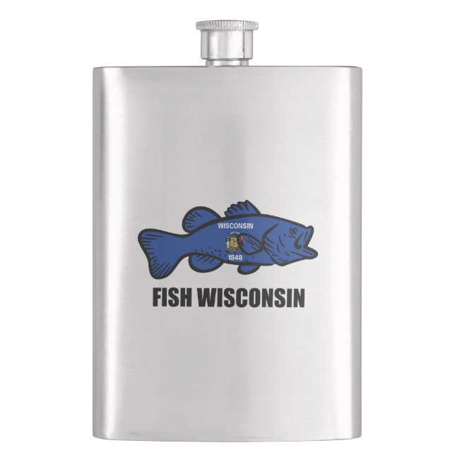 Flasque Drapeau du Wisconsin de poisson (devant)