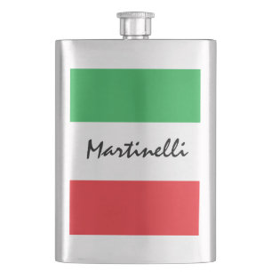Flasque Drapeau italien Tricolore Nom personnalisé