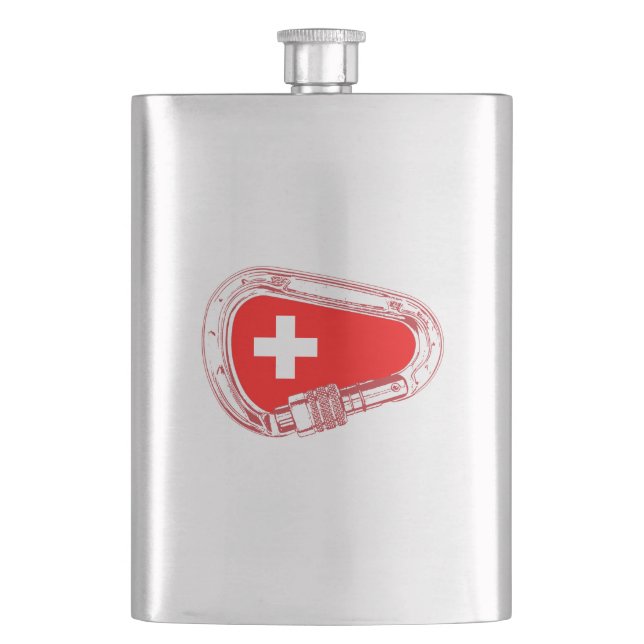 Flasque Drapeau Suisse Escalade carabiner (devant)