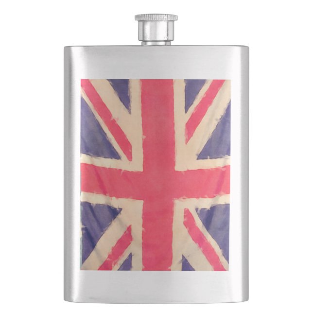 Flasque DRAPEAU UNION JACK grunge (devant)