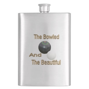 Flasque Drôle Bowls de pelouse Belle, Hip Flask
