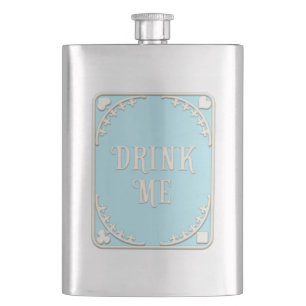 Flasque Emblème Bleu du Tea Party de "Drink Me" Wonderland