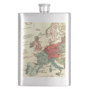 Flasque Europe Carte Pays Antique Mondiale