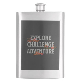 Flasque Explorez Challenge Adventure Devis Motivational In