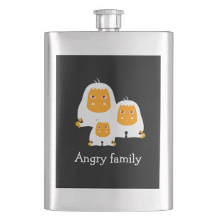 Flasque Famille en colère Singes design T-Shirt Bain Mat