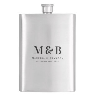 Flasque Faveurs de mariage personnalisées avec monogramme 