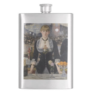 Flasque Fille de barmaid victorienne aux Folies Bergère, F