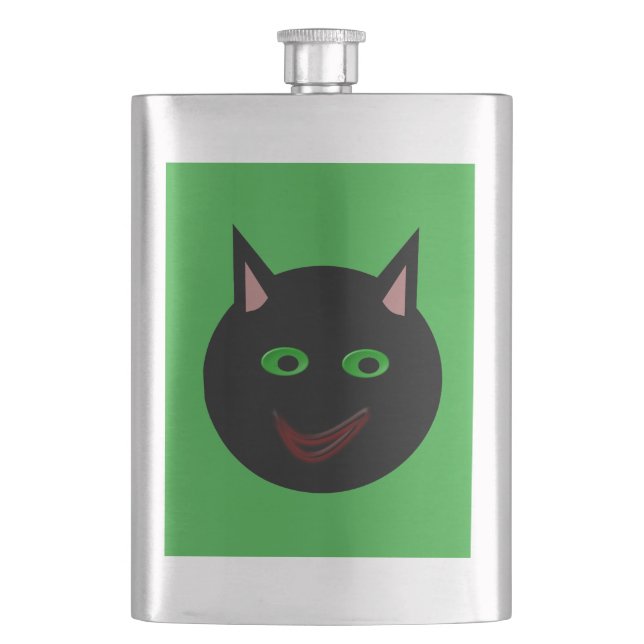 Flasque Flashs de chat noir Halloween (devant)