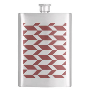 Flasque Flèche Chevron Gras Deux Tons Blancs Rouge