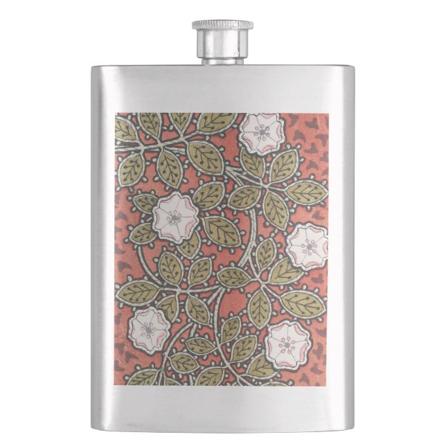 Flasque Fleur d'illustration Rose sauvage Vintage (devant)