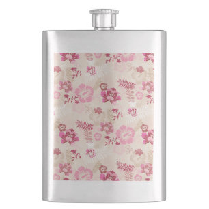 Flasque Fleurs modernes roses mignonnes motif Haut basket