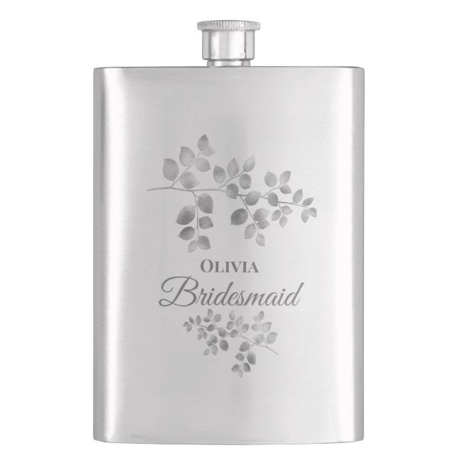 Flasque Flexible florale moderne en argent (devant)