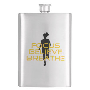 Flasque Focus Croire Respirer Jaune Courir Fitness