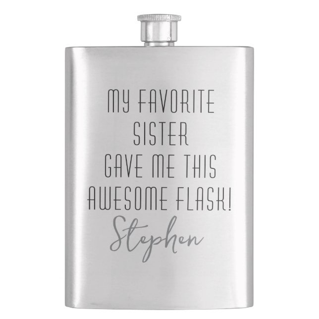 Flasque Funny Personalized from Favorite Sister Modern (devant)