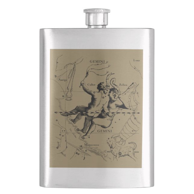 Flasque Gemini Constellation Zodiac Hevelius 1690 (devant)