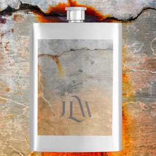 Flasque Gris rouillé Gris urbain Grunge élégant