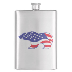 Flasque Grizzly patriotique