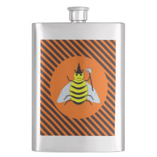 Flasque Halloween Magic Bee Sorcière gamme et bandes noire