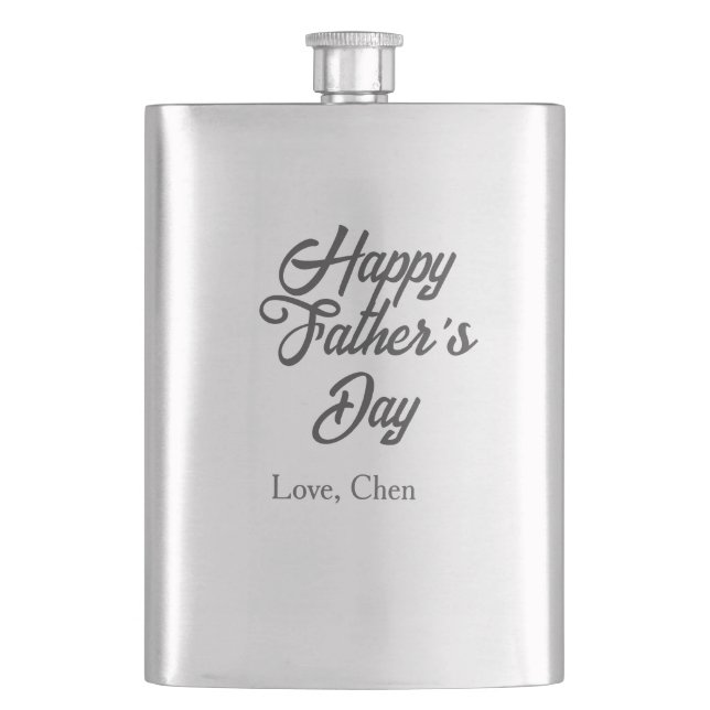 Flasque Happy father's day gray name love best Daddy ever  (devant)