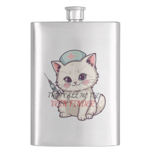 Flasque Infirmière Drôle Chat Trouveur de Veines Personnal