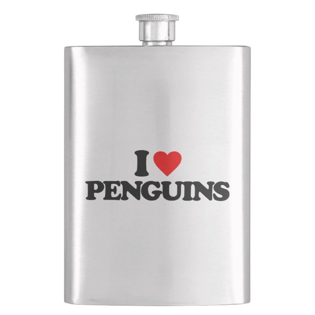 FLASQUE J'AIME DES PINGOUINS (devant)
