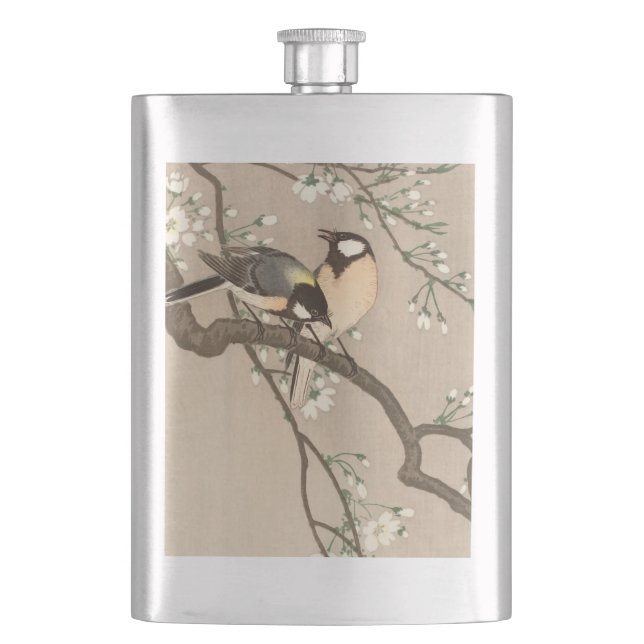 Flasque Japonais Asiatique Koson Bird Chickadee Songbird (devant)