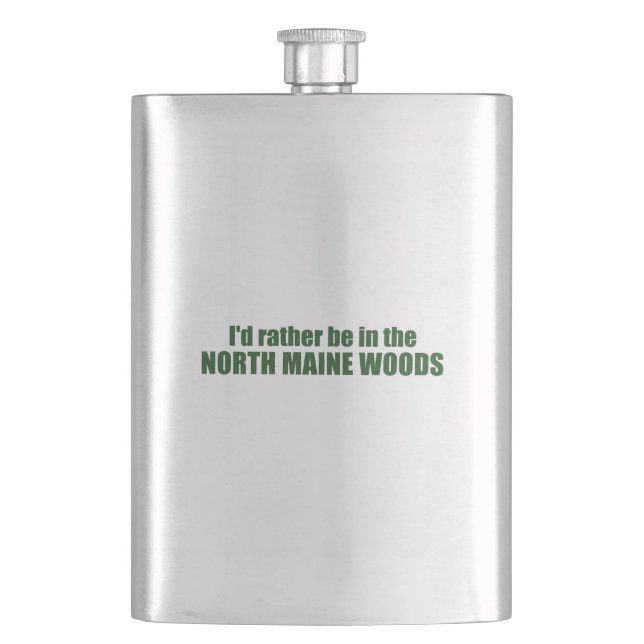 Flasque Je Préférerais Être Dans Le Maine Woods Nord (devant)