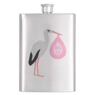 Flasque Jolie chatte rose bébé fille Stork