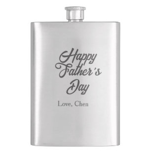 Flasque Joyeuse fête des pères nom gris amour meilleur pap