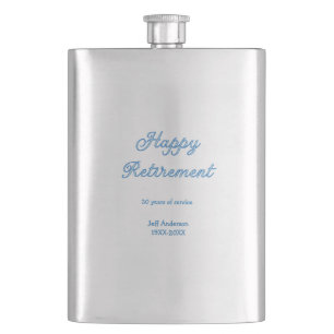 Flasque Joyeuse retraite bleue années de service nom paste