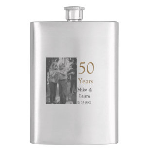 Flasque Joyeux 50e anniversaire ajouter nom du couple date